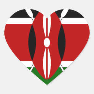 Sticker Cœur Faites-le Kenyan magnifique Inspirational Flag cou