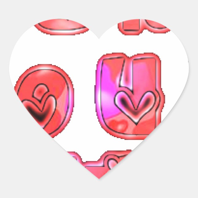 Sticker Cœur Faites votre propre coeur Art Design d'impression (Devant)