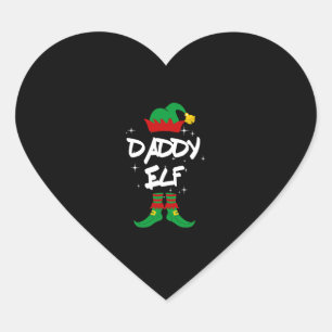 Sticker Cœur Famille Elf Daddy Correspondance de Noël tenue cad