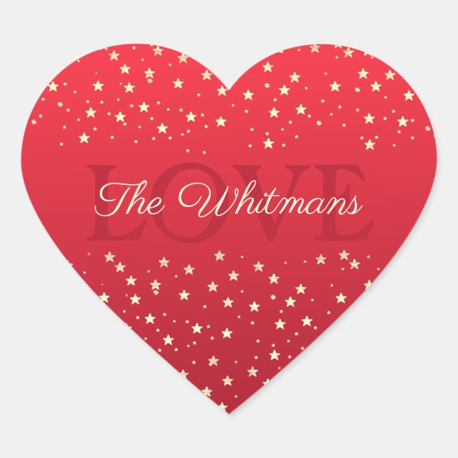 Sticker Cœur Famille Valentine Personnalisé Rouge (Devant)