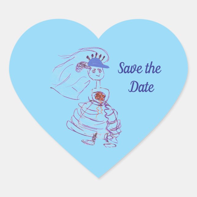 Sticker Cœur Fan Bride baseball (Devant)