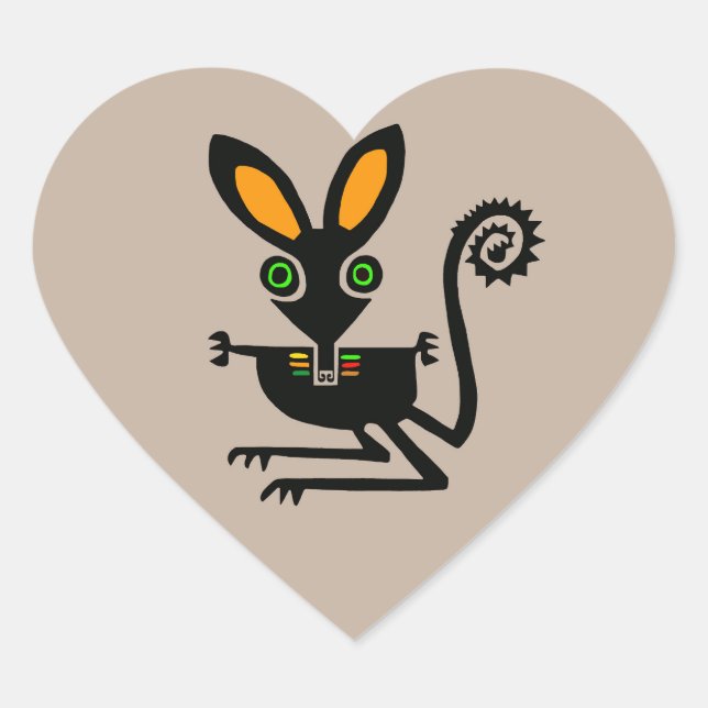 Sticker Cœur Faune - J'aime BILBIES - Marsupial - Nature (Devant)