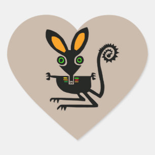 Sticker Cœur Faune - J'aime BILBIES - Marsupial - Nature