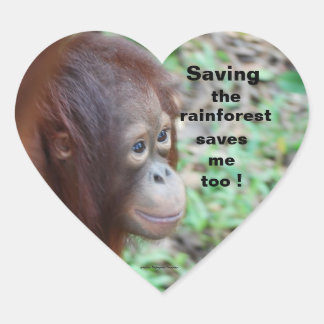 Sticker Cœur Faune : Sauvez la forêt tropicale et les animaux