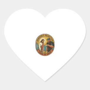 Sticker Cœur Fausse carte d'identité de Jésus confisquée Videur