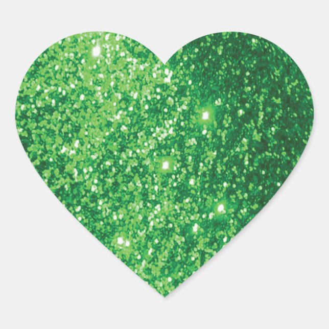 Sticker Cœur Faux Glittery Green (Devant)