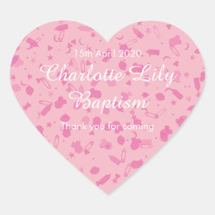 Sticker Cœur Faveur de baptême de baptême de confettis de roses