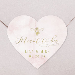 Sticker Cœur Faveur de mariage en miel en forme de cœur rose si