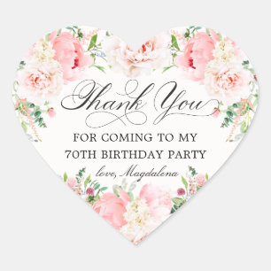 Sticker Cœur Faveur de remerciement pour une fête d'anniversair