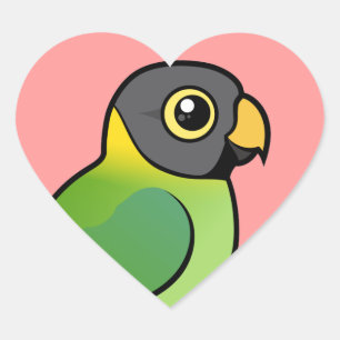 Sticker Cœur Femelle de Parakeet à tête prune