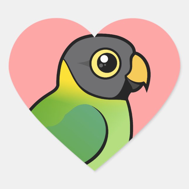 Sticker Cœur Femelle de Parakeet à tête prune (Devant)
