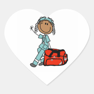 Sticker Cœur Femme thérapeute respiratoire ou EMT