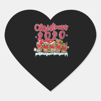 Sticker Cœur Femmes Drôle Noël 2020 Otters Visage Mask Otters