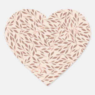 Sticker Cœur Fête de mariage Botanique Glamour aux feuilles rus