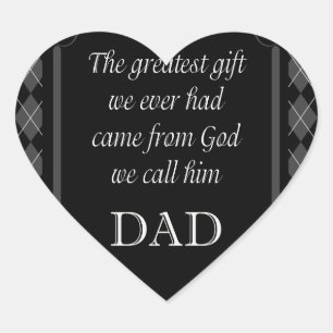 Sticker Cœur Fête des pères - Anniversaire "Plus grand cadeau n