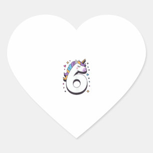 Sticker Cœur Fêtez La Bonne Fête D'Anniversaire De 6 Ans Pour G