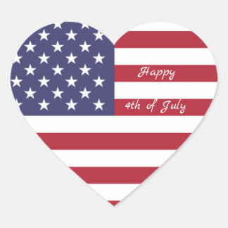 Sticker Cœur Feu d'artifice 4 juillet American USA Flag Heart F
