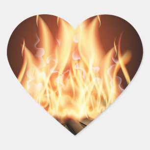 Sticker Cœur Feu de camp