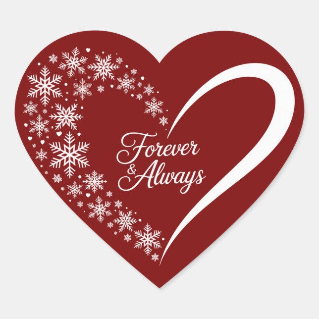 Sticker Cœur Feu de neige Noël Fête de neige Flake Heart (Devant)