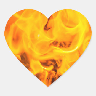 Sticker Cœur Feu et flammes