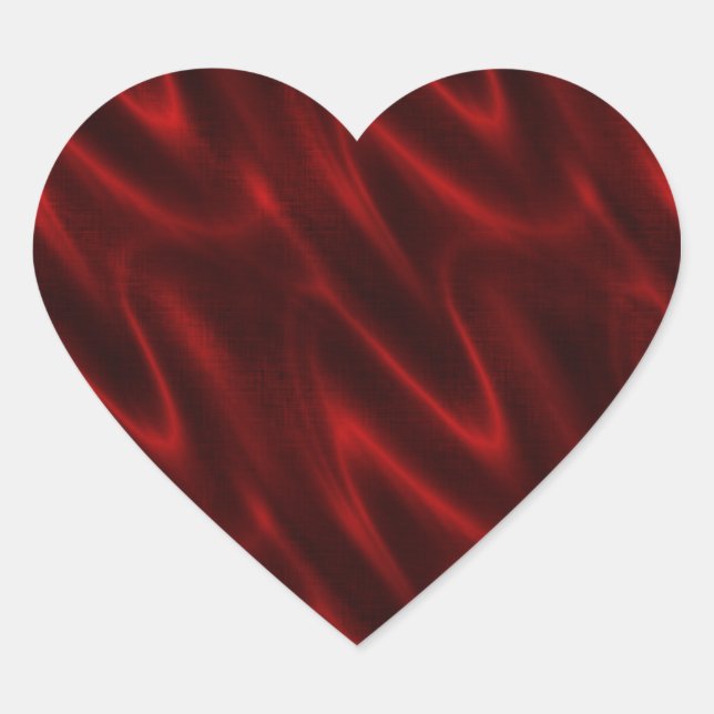 Sticker Cœur Feuille d'autocollant de coeur à motif de soie rou (Devant)