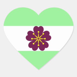 Sticker Cœur Feuille d'autocollant en forme de coeur de Pride d