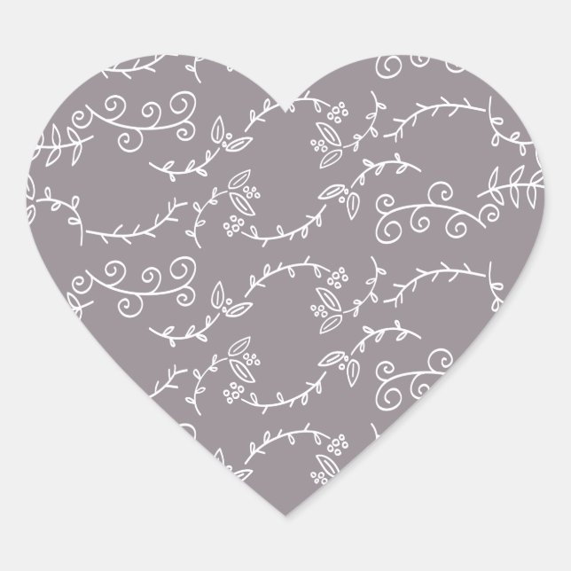 Sticker Cœur feuille et baies (Devant)