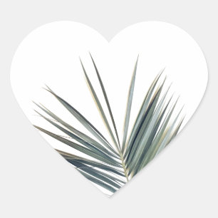 Sticker Cœur Feuille verte pâle
