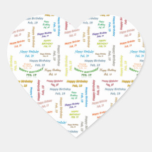 Sticker Cœur Février, 19 Anniversaire