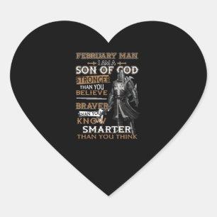 Sticker Cœur Février Homme, Je suis un Fils de Dieu plus fort q