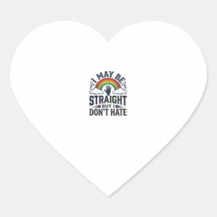 Sticker Cœur Fierté d'allié straight Design vectoriel vintage a