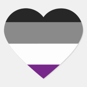 Sticker Cœur Fierté sexuelle Coeur arc-en-ciel ~ Ace Demi