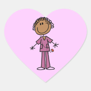Sticker Cœur Figure féminine africaine-américaine infirmière