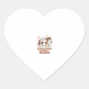Sticker Cœur Fille Appaloosa Vintage Cheval Occidental T-Shirt