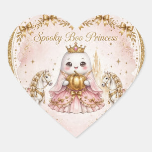 Sticker Cœur Fille de 1 an Coquette Halloween en forme de cœur