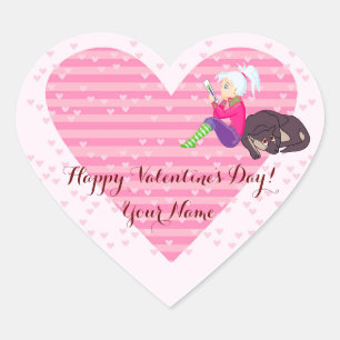 Sticker Cœur Fille Être amoureuse