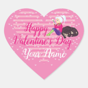 Sticker Cœur Fille Être amoureuse