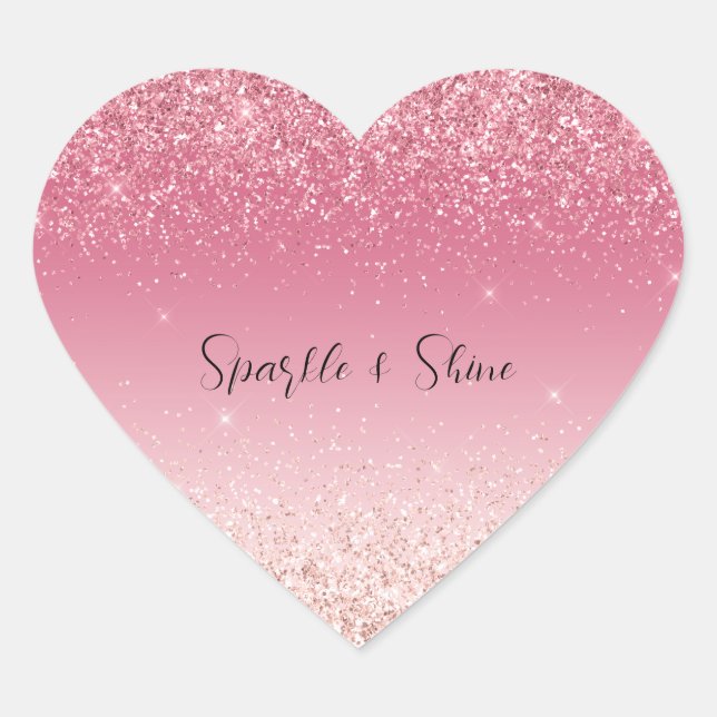 Sticker Cœur Fille Parties scintillant rose Ombre Sparkle (Devant)