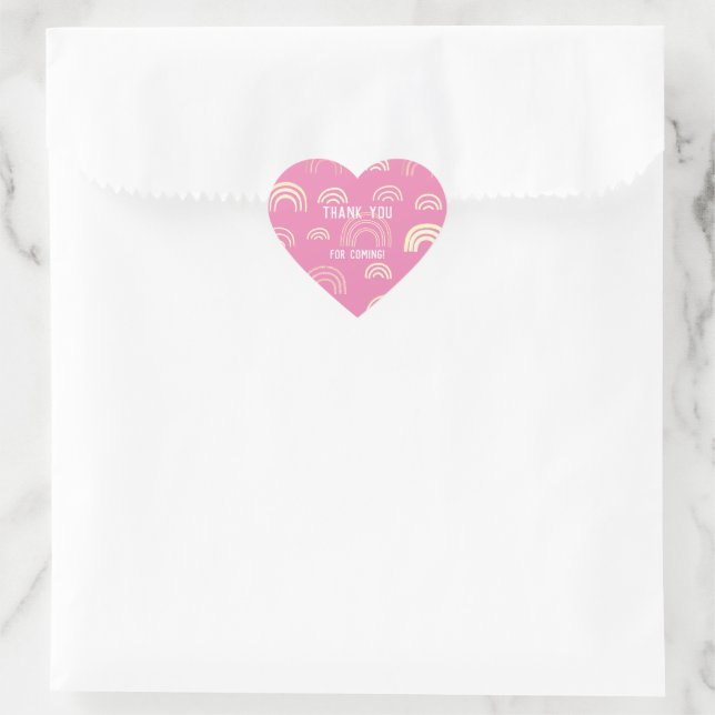 Sticker Cœur Fille rose arc-en-ciel (Sac)