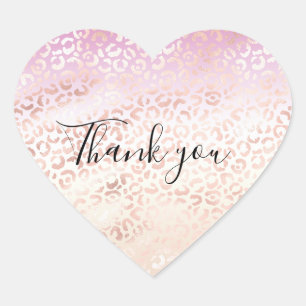 Sticker Cœur Fille Rose Blush Peach Empreinte de léopard Tie Te