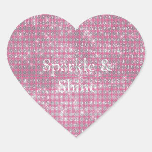 Sticker Cœur Fille rose Glitzy Étincelle