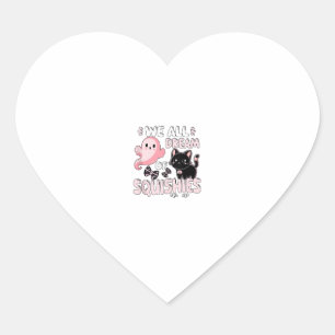 Sticker Cœur Filles Chat Rose Halloween Squishy Nous Rêvons Tou