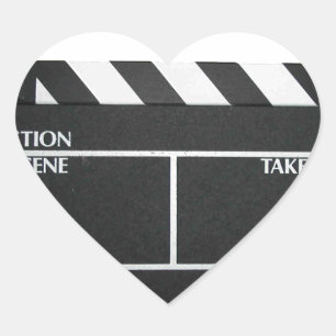 Sticker Cœur Film de film Clapboard