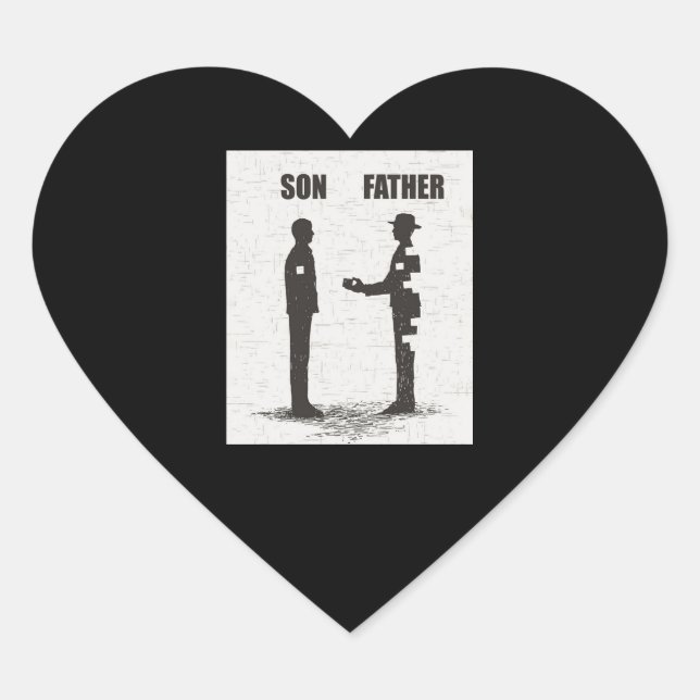 Sticker Cœur Fils Et Père (Devant)