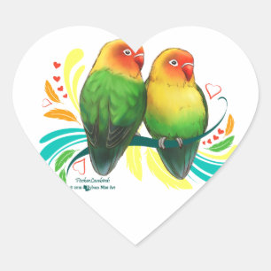Sticker Cœur Fischer Lovebirds