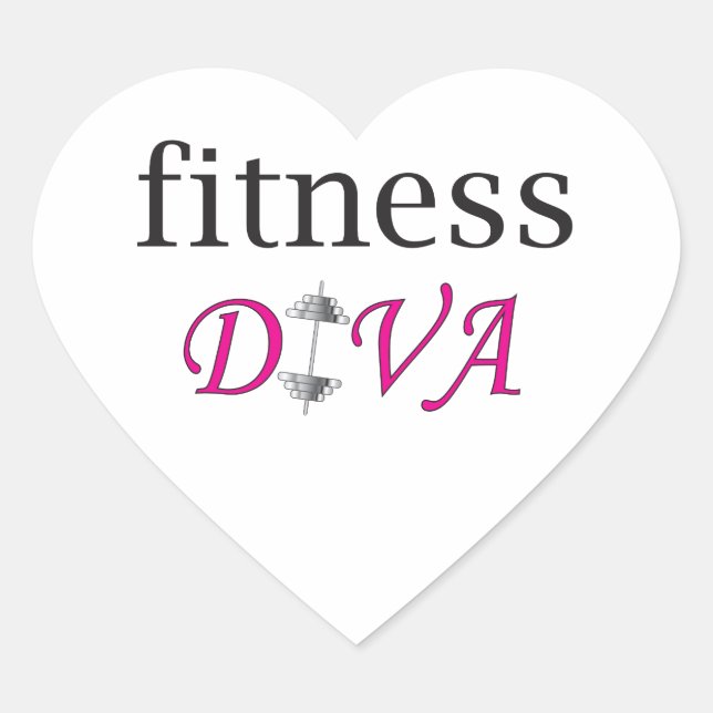 Sticker Cœur Fitness Diva (Devant)