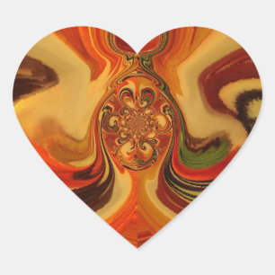 Sticker Cœur Flèches Abstraites avec Teardrop Center Art Print