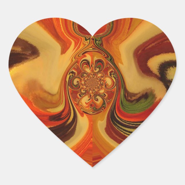 Sticker Cœur Flèches Abstraites avec Teardrop Center Art Print (Devant)