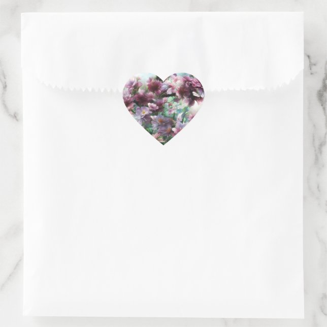 Sticker Cœur Fleur de cerisier (Sac)