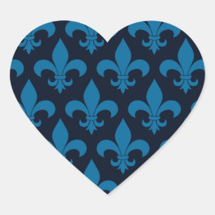 Sticker Cœur Fleur de lis Motif Classic